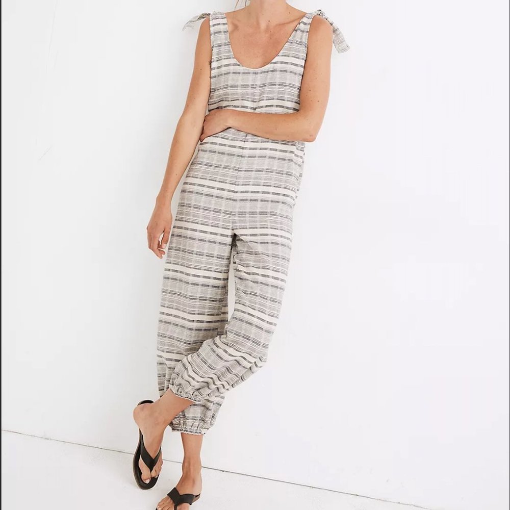 Madewell Tie-Strap Balloon Cover-Up Jumpsuit - Medium